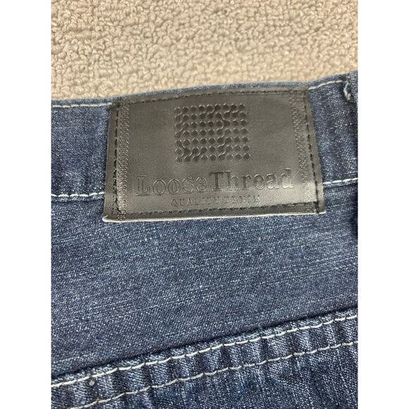 Loose Thread Men's 36x32 Dark Blue Jeans. - Picture 4 of 11